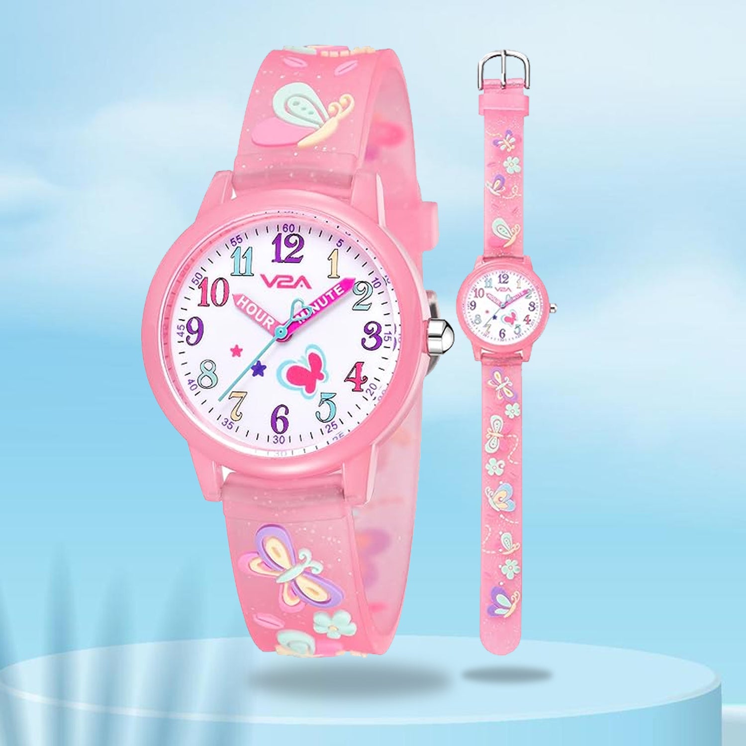 3D Butterfly Theme Kids Analog Watch - Main Image