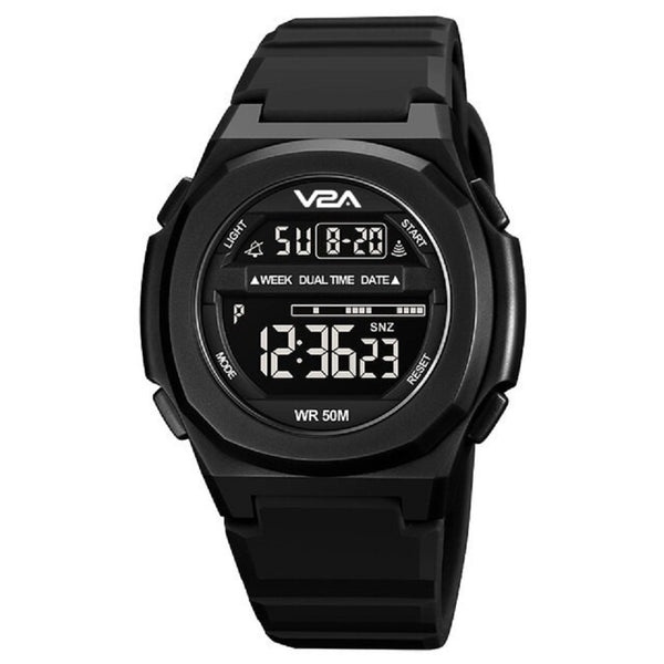 V2A Deep Black Digital Watch for Men and Boys Sports Watch with Dual Time Waterproof Latest Men’s Watch | Gifts for Men | Gift for Brother | Gift for Husband | Birthday Gifts
