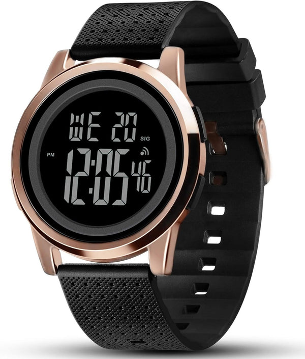 V2A Women Ladies Watch Ultra-Thin Rose Gold Digital Sports Watch Waterproof Alloy Case Fashion Wrist Watch for Women