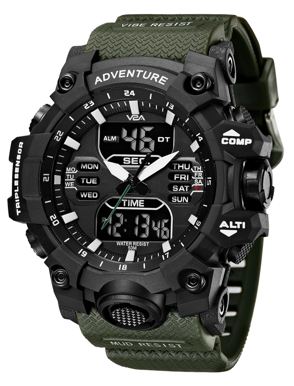 V2A Big Dial Multifunction Analogue and Digital Sports Watch for Men | Watch for Men | Wrist Watch for Men | Mens Watch | Gift for Men