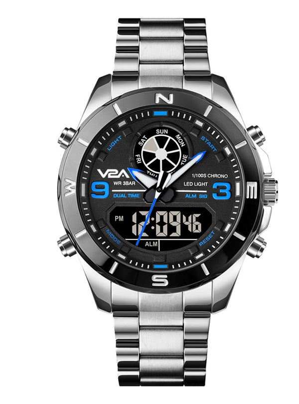 V2A Stainless Steel Analog Digital Watch for Men Multifunction 3 ATM Waterproof Latest Men’s Watch | Gifts for Men | Gift for Husband