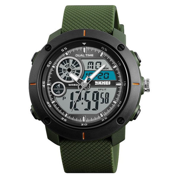V2A S-Shock Military Green Analog Digital Fashion Sport Watches for Men's and Boys