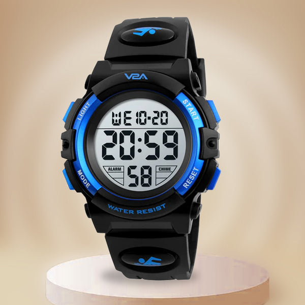 V2A Kids LED 5ATM Waterproof Digital Sports Casual Watch For Boys And Girls
