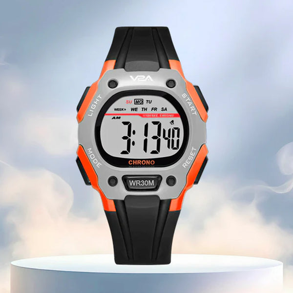 V2A Digital Water Resistant Kids Blue and Orange Sports Watch for Boys