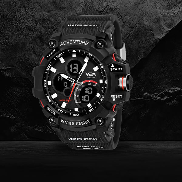V2A Analog Digital 3ATM Waterproof Sports Watch for Men and Boys