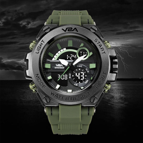 V2A Green Chronograph Analogue And Digital Sports Watch For Men and Boys