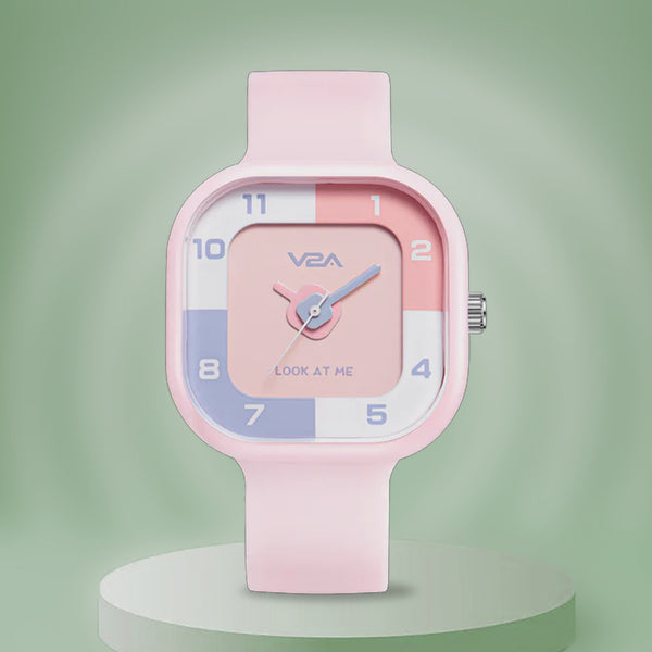 V2A Analog Cute Design Watch for Kids Unisex-Child Between 4 to 13 Years of Age Square Printed Dial 30 M Waterproof Watches for Boys and Girls Aged 4 5 6 7 8 9