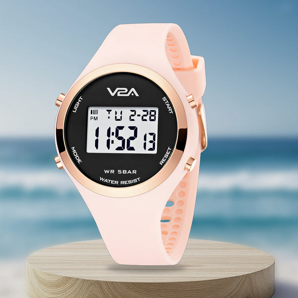 V2A Analog Digital Waterproof Fashion Sports Watch with Backlight Alarm Stopwatch for Women and Girls