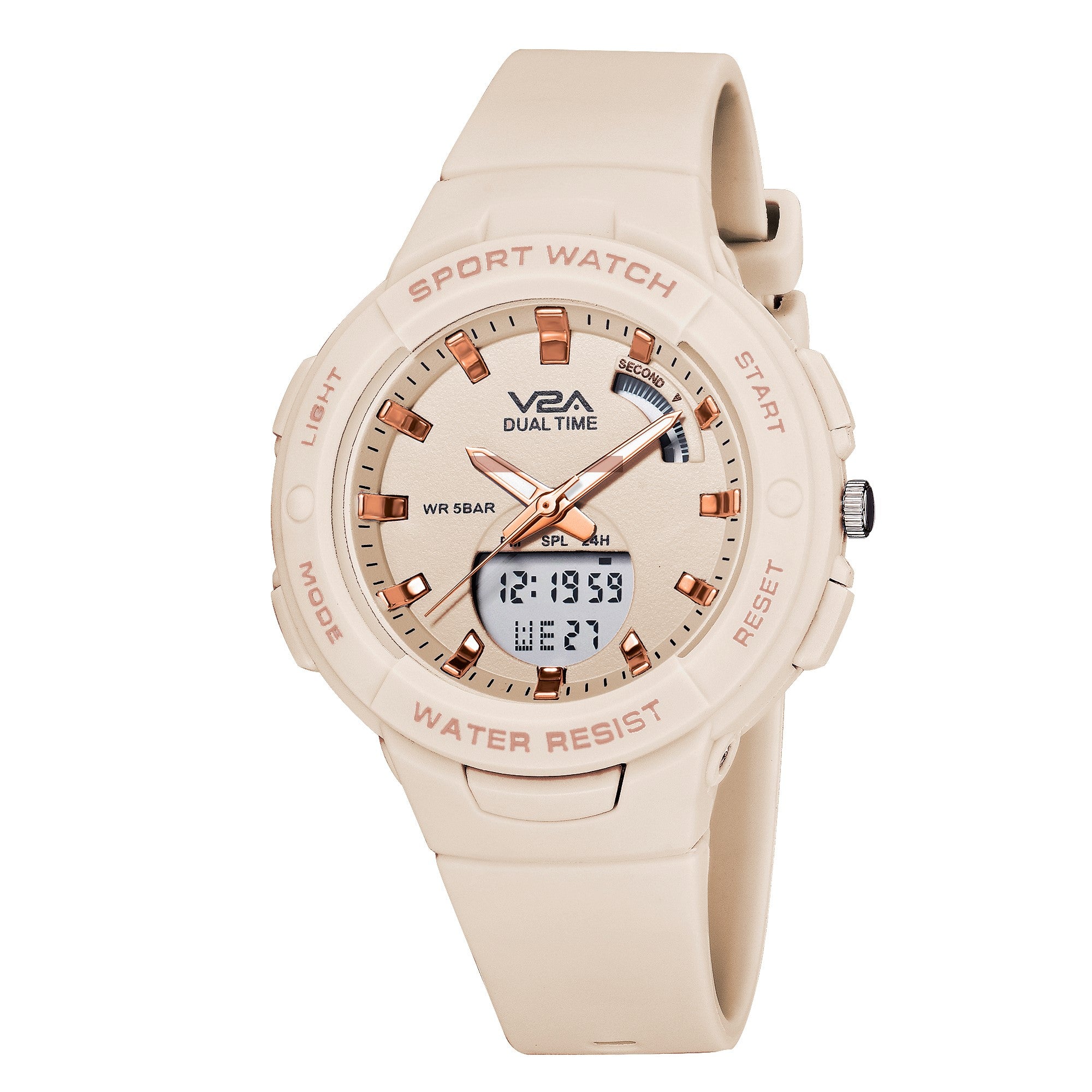 V2A Analog Digital 5ATM Waterproof Fashion Sports Watch with Backlight ...