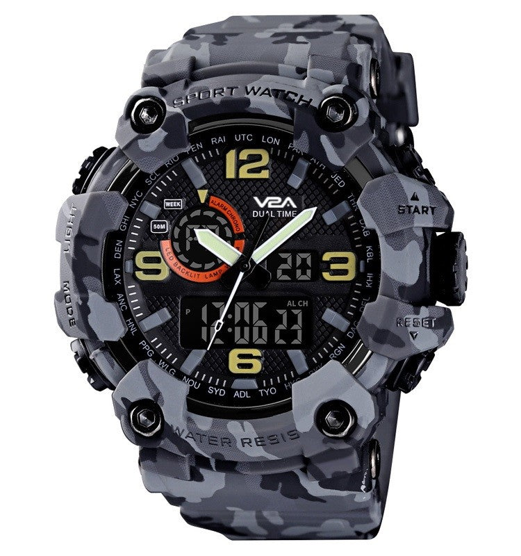 V2A Multi-Function Chronograph Analog-Digital IP Black Stainless Steel –  v2awatches