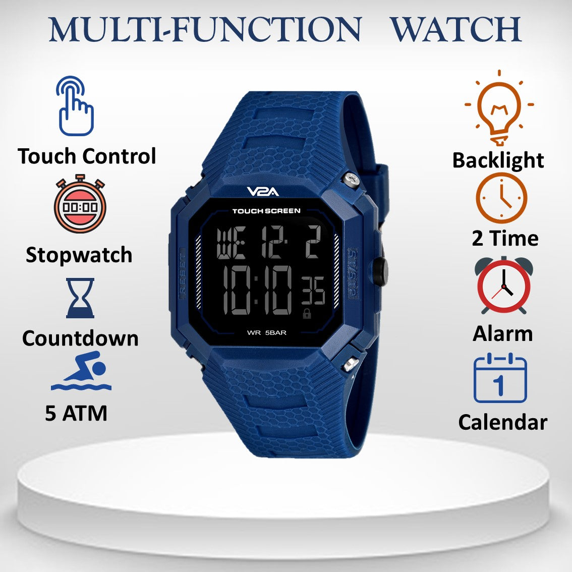 Touch screen digital online watch