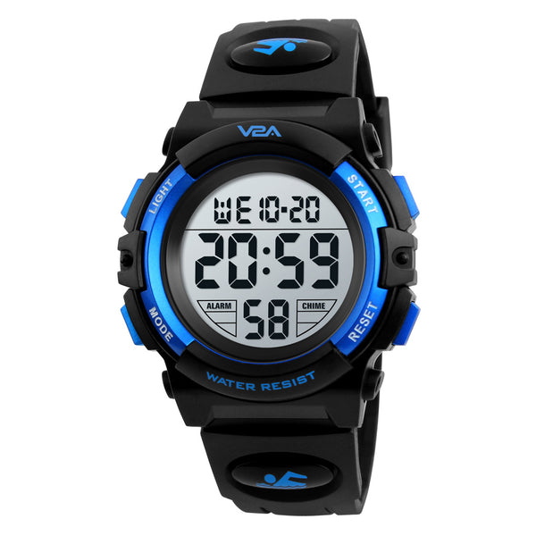 V2A Kids LED 5ATM Waterproof Digital Sports Casual Watch For Boys And Girls