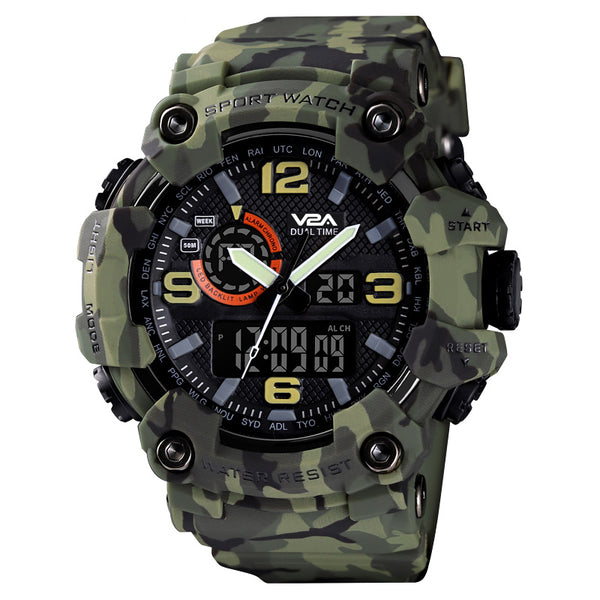 V2A Cammando Camouflage Green Analog Digital Sport Watches for Men's and Boys