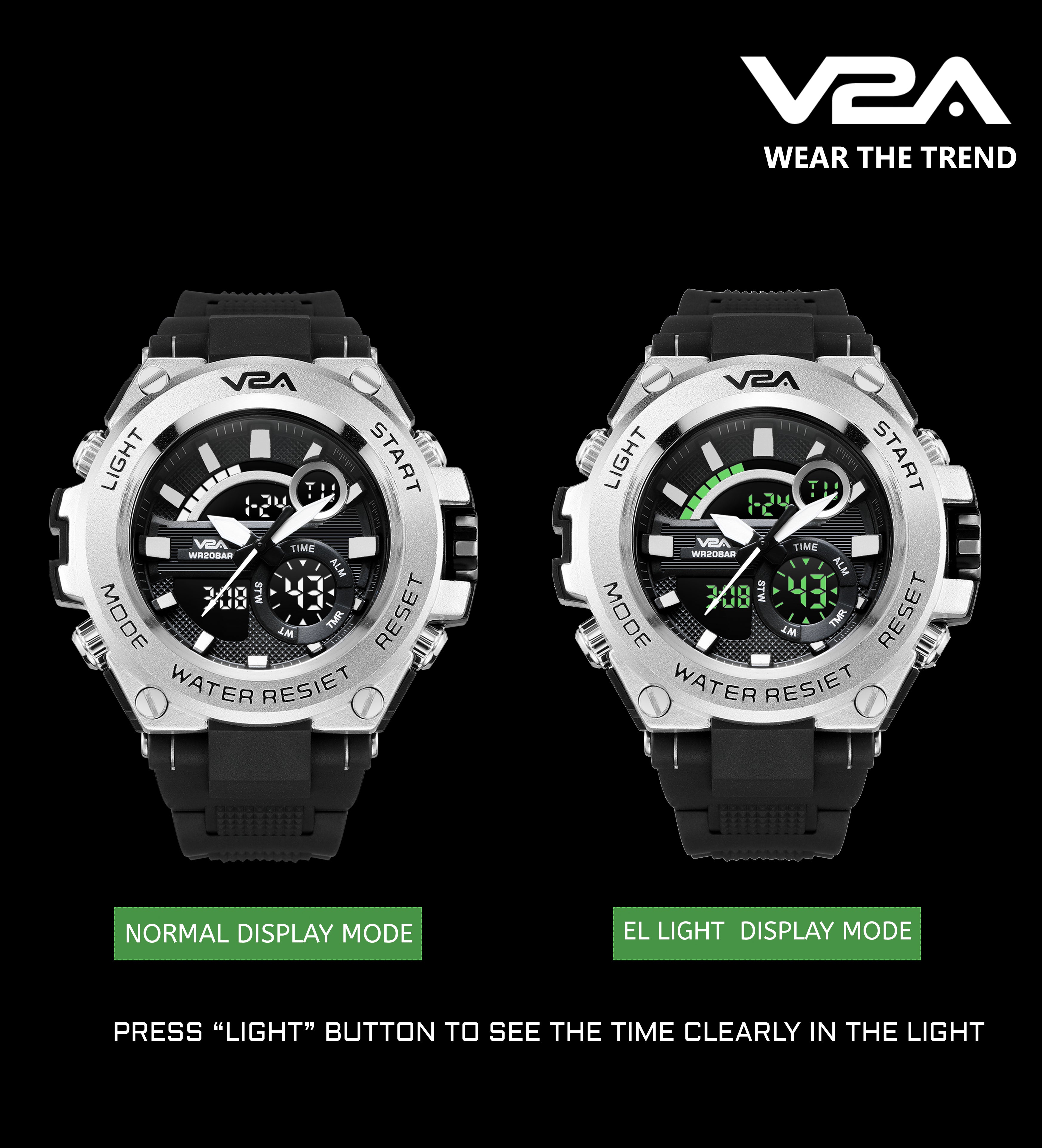 V2A Premium Stylish Trendy Chronograph Countdown Sports Casual Waterproof  Big Dial Analog at Rs 360 | फैशन स्पोर्ट्स वॉच in New Delhi | ID:  2849541212697